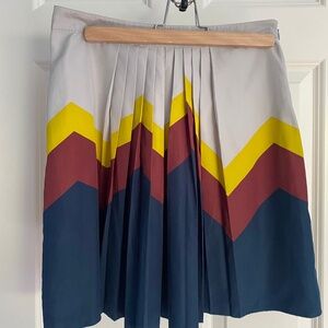Kenneth Cole multi-colored chevron silk-like skirt